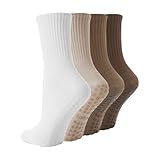 BONANGEL Pilates Socken Damen (4 Paar) Rutschfeste mit Noppen Antirutsch Socken für Schwanger Stoppersocken für Yoga