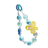 Avejjbaey Modisches Handy-Umhängeband, elegant, bunt, Perlenanhänger, Anti-Verlust-Handgelenkkette, Schmuck, handgefertigtes Handy-Zubehör