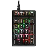 Numerische Tastatur, 21 Tasten, Kabelgebundene Mechanische Numerische USB-Tastatur, mit Farbiger LED-Hintergrundbeleuchtung, Blauer Schalter, Programmierbarer K21-Nummernblock für Laptop-PC-Computer
