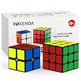 ROXENDA Zauberwürfel, Speed Würfel Set mit 2X2 3X3 Cube Originale, Speedcube mit Anleitun (Sticker)