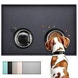 Conlun Hunde Futtermatte Katzen Futtermatte, Rutschfestes Design, 100% wasserdichte Haustierfutter Matte, erhöhter Rand,um EIN Auslaufen von Wasser oder Lebensmitteln zu vermeiden, spülmaschinenfest