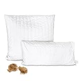 Kamelhaar Kopfkissen Kissen mit 100% Kamelhaarflaum Füllung in Bio-Qualität; 80 x 80 cm; Kamelhaarkissen 860 g Reine Kamelhaarfüllung