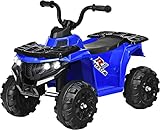 DREAMADE 6V Mini Elektro-Quad für Kinder, Kinderquad mit LED Licht, MP3 und USB, Elektrofahrzeug für Kinder 3-6 Jahre, Elektroquad bis 25kg belastbar (Blau)