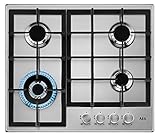AEG HGB64400SM Slim Line Gaskochfeld, 60 cm, 4 Feuer, Edelstahl