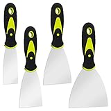 4 Stücke Putty Messer Spachtel Set, Edelstahl Malerspachtel, Universalspachtel Gipser Spachtel, Schaber Palettenmesser zum Tapeten und Wände Abkratzen(1,5 Zoll, 2,5 Zoll, 3 Zoll, 4 Zoll Breit)