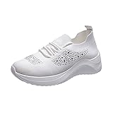 NJGRAE Atmungsaktiv Damen Sportschuhe Mesh Laufschuhe Damen Damen Walkingschuhe Fashion Squashschuhe Walkingschuhe mit dämpfung wasserdicht Damen(Weiß,38)