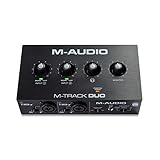 M-Audio M-Track Duo – USB Audio Interface für Aufnahmen, Streaming und Podcasting, mit dualen XLR, Line- & DI-Eingängen, inklusive Softwarepaket