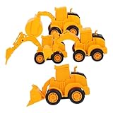 ZUNOXAZ 4stücke Lastwagen Spielzeug Baufahrzeug Modell Für Junge Mädchen Kleine LKW Bauauto Spielzeug Aus Kunststoff Für Jungen Ab Jahren Simulation Engineering LKW Kipplaster Modell