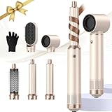 Rose Airbrush 5 in 1, Air Styler Pro, Airbrush 5 in 1 mit Haartrockner, Blasbürste, Lockenstab, Thermal Brush, Glättungsbürste für Haartrockner, 5 in 1 zum Trocknen, Locken, Glätten