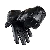 Long Keeper Touchscreen Texting Lederhandschuhe Herren Winter Faux Leder Handschuhe Herren Warm Dick Winddicht Kälteschutz Thermal Fäustlinge