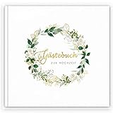 Marvelights Gästebuch Hochzeit, Hochzeitsbuch, Blanko Hochzeitsgästebuch, Hochzeitsgästebuch/Hochzeitsalbum/Hochzeitsbuch/Hochzeitsgeschenk, Hardcover, Stabile Fadenbindung (Blume)