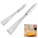 2 Stück Edelstahl Kugelbesen Schneebesen-Set zum Mischen, Kochen, Schneebesen, Rühren, Schlagen