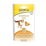 GimCat Multi-Vitamin Tabs - Funktionaler Katzensnack unterstützt Immunsystem, Herz und Augen - 8er Pack (8 x 40 g)