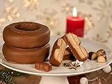 Bäckerei Nestler I Handgefertigter Baumkuchen 2 Ringe mit Vollmilchschokoladenüberzug I nach Familienrezept gebacken - vom Handwerksbäcker aus dem Erzgebirge I Handwerkliches Qualitätsprodukt