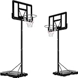 LIFERUN Basketballkorb Outdoor, Verstellbare Korbhöhe von 230 bis 304 cm, Basketballständer mit 110x75cm Rückwand, für Kinder Jugendliche Erwachsene Verwendung in Hinterhöfen, Gärten, Garagen