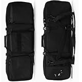 Gewehrtasche 2 langwaffen, Lange Jagdtasche, Double Rifle mit Pouches Compartments, Tragbare Waffentasche Wasserdichter Funktion, für Langwaffen Luftgewehr Gewehr Jagd(Black)