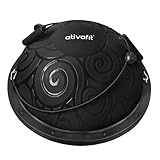 Ativafit 60*18cm bis 300KG Yoga Balance Trainer Ball, Balancetrainer Gymnastikball Halbkugel mit Expander & Pumpe, Rutschfest Yoga Gymnastik Ball Yoga für Krafttraining Gleichgewichtstraining Schwarz