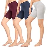 Wealurre Radlerhose Damen Kurz Shorts Hose Unter Kleid Leggings Damen Kurz Unterziehhose Damen Lange Unterhosen Unterwäsche Baumwolle Größe S-4XL,Rot Marinegrau,XL