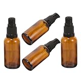 Beavorty 4 Stück Braune Flasche mit ätherischen Ölen Pumpspender Pumpe Behälter für Make-up Pumpflasche ätherische öle Flasche mit Lotionsspender Bernsteinfarbene Sprühflasche Glas