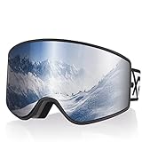 EXP VISION Skibrille, Snowboard Brille für Brillenträger Herren Damen Erwachsene Schneebrille OTG Anti-Nebel Skibrillen UV-Schutz Kompatibler Helm