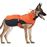 IREENUO Hundemantel Winter, Wasserdicht Warme Hundejacke Hunderegenmantel für Kleine Grosse Hunde, Wintermantel Hund mit Gurtzeug-Loch & Reflektierender Entwurf (XXL)