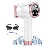 IPL Geräte Haarentfernung Laser mit Eiskühlungssystem, Laser Haarentfernung mit 3 Funktionen, 9 Energiestufen 21J Max, 999,900 Lichtimpulse, Haarentfernung Laser für Gesicht, Bikini, Körper