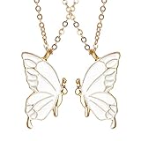 Lusofie 2 Stück Schmetterling Freundschaftskette Bff Halskette für 2 Damen Mädchen Anhänger Halskette Schmuck für Geburtstag Weihnachtsfeier