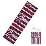 YYHHAOFA Eiskaltes Sporthandtuch, 30,5 x 101,6 cm, Eishandtuch, weich, atmungsaktiv, kühles Handtuch für Yoga, Sport, Laufen, Fitnessstudio, Workout, Fitness, Flagge von Hawaii, amerikanisches Bild