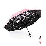 Meiyijia Voy Regenschirm kompakt und faltbar, UV-Schutz, tragbar, Lady Regenschirm – Rosa – Kirschblüten – aufgeklappt 96 cm, 96cm