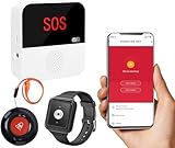 ChunHee WiFi Notrufknopf für Senioren Notfallarmband Emergency Alert System für Senioren Patienten Behinderte Ältere 1 Notrufknopf 1 Notruf Armband 1 Receiver(unterstützt nur 2.4GHz Wi-Fi)