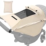 WD&CD Kinderwagen Sonnensegel, Premium Sonnensegel für Kinderwagen mit UV Schutz 50 +, mit Sichtfenster und extra breite Schattenflügel, hell-Khaki