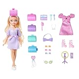Barbie Dream GET Ready Malibu Modepuppe mit Haar zum Stylen, einschließlich Überraschungs-Accessoires für die Haare und mehr als 15 Looks, JGG38