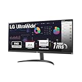 LG Electronics 34WQ500-B UltraWide™ Full HD 34' (87cm), 2560 x 1080, 21:9, AMD FreeSync™, HDR10- and VESA DisplayHDR™ 400, IPS with sRGB 99% (Typ.), Waves MaxxAudio®, 5ms GtG - Schwarz