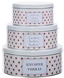 Brandsseller 3er Set Keksdose Plätzchendose Gebäckdose Metall | Sterne