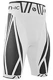 Iron-Ic - Technische Unisex-Kompressionsshorts, atmungsaktiv und antibakteriell, Stulpen für hohe Leistung im Wettkampf und Training - Art. 400810, Weiß, L/XL V