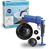 Sanitop-Wingenroth Pressluft Rohrreiniger Druckluft | für alle Abflüsse im Sanitärbereich | bis 3,5 Bar | inklusive 4 PVC-Aufsätzen | ohne Chemikalien | Abflussreiniger Pumpe | 25443 4, Blau