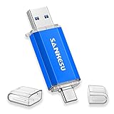 SANKESU 256GB USB Stick 3.0 USB C Flash-Laufwerke USB-A & Typ-C OTG Speicherstick, Dual Memory Sticks für PC/Tablet/Laptop/Typ C Handy(Blau)