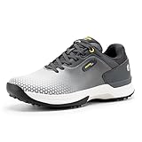 FitVille Extra Weit Golfschuhe für Herren wasserdicht Golfschuh Herren mit Schnürung Atmungsaktiv Trainingsschuh für Golf Hellgrau 43 EU X-Weit