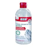 SOS Hände-Desinfektion Intense (1x 500ml) - beseitigt 99,99% Bakterien, Pilze & Viren - desinfiziert Gegenstände, Flächen & Hände - frei von Parfüm - für Allergiker geeignet