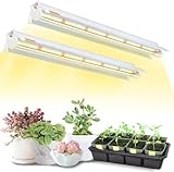 ANPSSSEN T5 Pflanzenlampen für Zimmerpflanzen, 40 cm 2er-Pack (10W x2) Vollspektrum LED Pflanzenleuchte mit Reflektoren für Setzlinge, 4000K Weißes Wachstumslampenband für Regale/Regale