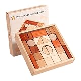 Holzklötze Für Kleinkinder – Lernspielzeug Aus Naturholz, Großes Pädagogisches Bauset | Praktisches Vorschulkindergartenspiel, Kreatives Problemlösungsspiel, Sicheres - Und Kinderspielzeug Für Das