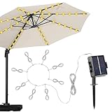 Parasollichter | Patio Regenschirm Licht | Wasserdichte Parasol -Lampenkette | Dachpol -Solarleuchten | LED Parasol String Light | Mit 104 LEDs, 8 Modi | Für Gartendekoration im Freien