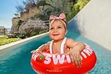FREDS SWIM ACADEMY SWIMTRAINER Classic Rot - Schwimmtrainer für Kinder von 3 Monaten bis 4 Jahren, aufblasbare Schwimmhilfe zur Gewöhnung an das Wasser, für Anfänger