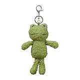 Plüsch-Frosch-Schlüsselanhänger – niedlicher Tieranhänger, kurzes Spielzeug, weicher grüner Schlüsselanhänger | entzückendes Zubehör für Rucksäcke, Taschen, Autoschlüssel, Geschenke für Studenten
