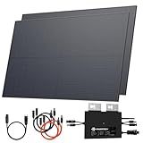 Solarway® 880W Balkonkraftwerk 800W komplett Steckdose - neuester 800 Watt Wechselrichter - Solaranlage Komplettset - 440W bifaziale Solarmodule & Envertech & Zubehör