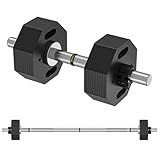 Dripex Kurzhantel Langhantel 28 kg Einzeln Verstellbare Hantel mit Stangen, Kurzhantelstange und Gewichten 1x Curlstange, 1X Kurzhantelstange, Set 28kg oder 36kg zur Auswahl