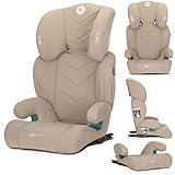 Lorelli Auto Kindersitz GT Speed mit Isofix, i-Size 100-150 cm, Mitwachsender Autositz für Kinder, Babysitz, Autokindersitz, Verstellbare Kopfstütze, Beige