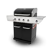 Nexgrill Evolution 4B Gasgrill mit Gusseisen-Grillrost I 4 +1 Brenner Gas Grill mit Edelstahl-Seitenkocher & Smoker I Grillwagen mit Grillthermometer und patentierter Infrarot Technologie