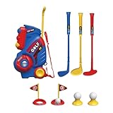 Jubilofex Toddler Golf Clubs 3-5, Golfset für Kinder, tragbar, Entwicklungsspielzeug für Kinder Mädchen Indoor Garten Garten Hof für die Weihnachtsfeier