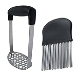 PRETYZOOM 2 Stück 1 Satz kartoffelpresse aus Edelstahl Kartoffelstampfer Stainless Steel Süßkartoffel Kartoffel wellig fleischwolf Pommes frittes Kartoffelhacker und Reibe